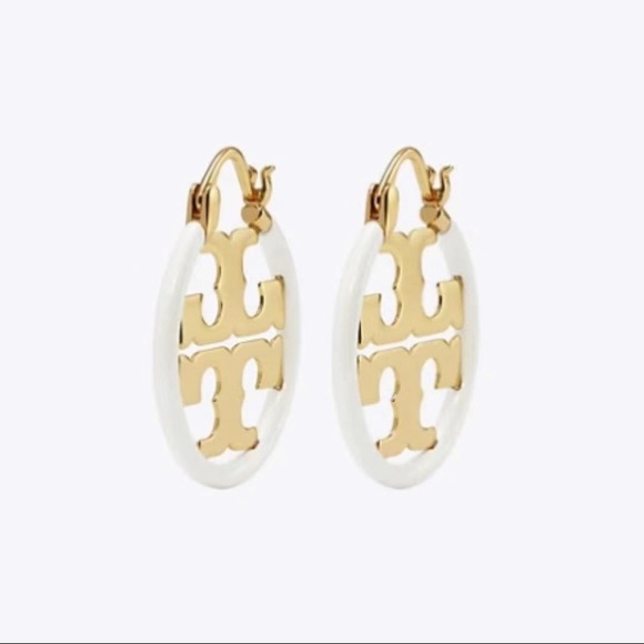 Tory Burch Jewelry - NWOT Tory Burch Miller Enamel Small Hoop Earring
